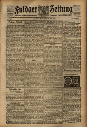 Dritte Ausgabe vom Samstag, den 30. Mai 1908.