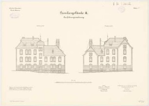Pionierkaserne, Graudenz Familienwohnhaus II: Aufriss Südansicht und Nordansicht 1:100