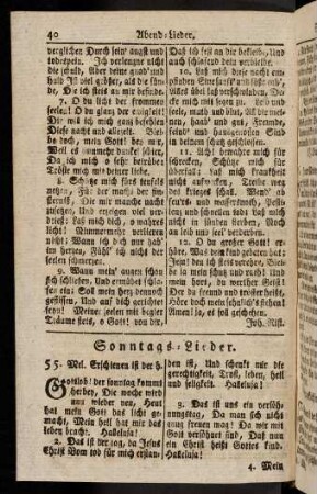 40-45, Sonntags-Lieder (55 - 62)
