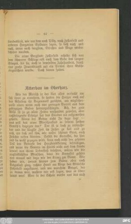 Ackerbau im Oberharz.