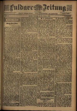 Zweite Ausgabe vom Samstag, den 18. Oktober 1902.