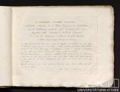 Al Cavaliere Giuseppe Valadier