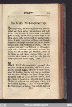 Am dritten Weihnachtsfeiertage.