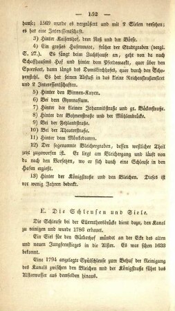 E. Die Schleusen und Siele.