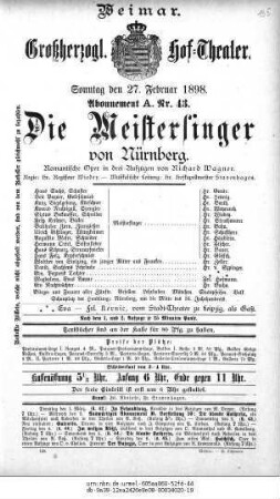 Die Meistersinger von Nürnberg