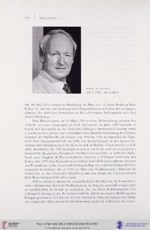 Hans Elsässer (29.3.1929 - 10.6.2003)