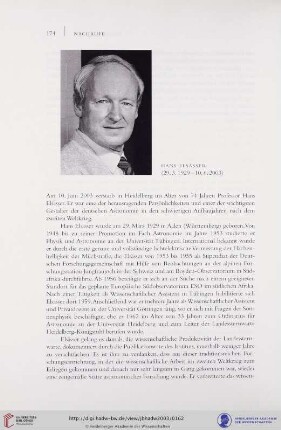 Hans Elsässer (29.3.1929 - 10.6.2003)