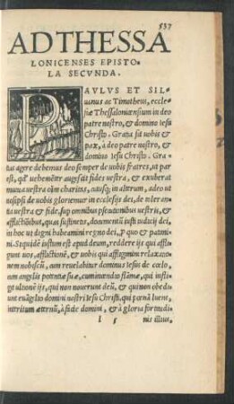 Ad Thessalonicenses Epistola Secunda.