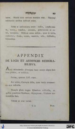 Appendix De Locis Et Aedificiis Memorabilibus.