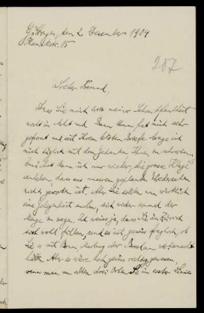 Nr. 24: Brief von Hermann Minkowski an Adolf Hurwitz, Göttingen, 2.12.1904