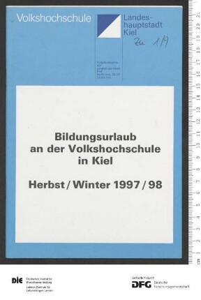 Programm für Bildungsurlaub 1. Semester 1997/1998
