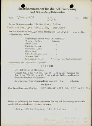 Schneider, Luise