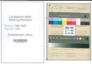 Entnazifizierung Heinz Emschermann , geb. 25.05.1912 (Beamter)