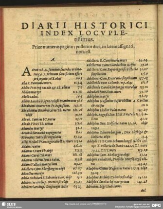 Diarii Historici Index Locupletissimus