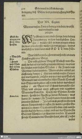 Das XIX. Capitel. Wie uns unsere Hertzen betriegen in dem, was sie uns verheyssen und zusagen