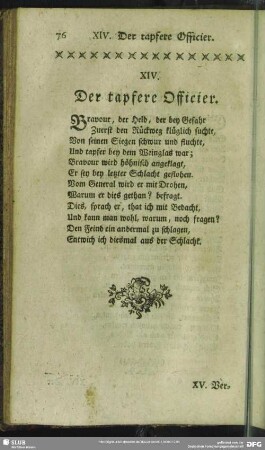 XIV. Der tapfere Officier