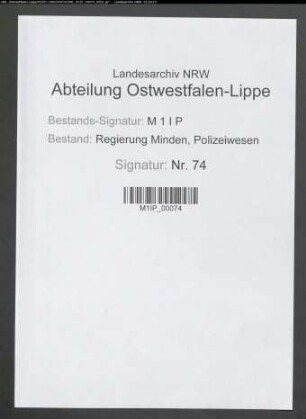 Polizeiverwaltung im Kreis Herford, Band 3