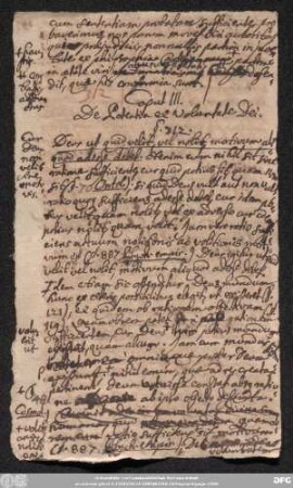 Caput III. De Potentia et Voluntate Dei.