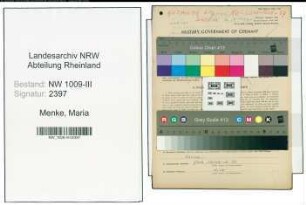 Entnazifizierung Maria Menke , geb. 23.02.1913 (Schuhaendler)