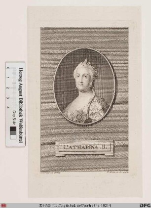 Bildnis Katharina (Jekaterina) II. die Große, geb. Prinzessin Sophie Friederike Auguste von Anhalt-Zerbst), Kaiserin von Russland (reg. 1762-96)
