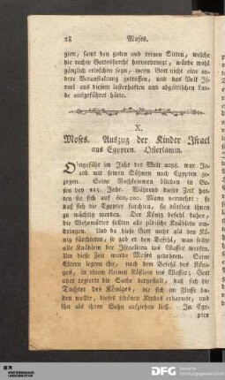 X. Moses. Auszug der Kinder Israel aus Egypten. Osterlamm.