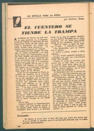 El cuentero se tiende la trampa
