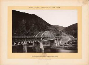 Moselbahn-Strecke (Moselstrecke): Koblenz-Trier, Eller: Ansicht der Moselbrücke mit Bahnhof