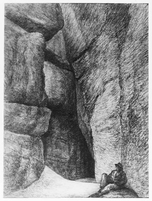 Im Uttewalder Grund : Bernkopf, Georg: Im Uttewalder Grund. Um 1940/1943. Zeichnung, bezeichnet "Georg Bernkopf"