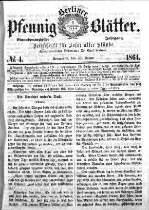 No. 4, Sonnabend, den 23. Januar 1865