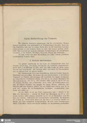 Kurze Beschreibung der Fundorte
