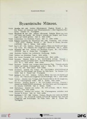 Byzantinische Münzen (Nr. 1533-1773)
