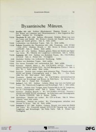 Byzantinische Münzen (Nr. 1533-1773)