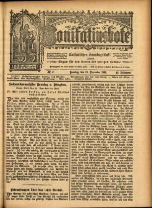 Erste Ausgabe vom Sonntag, den 24. November 1901.