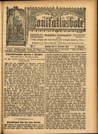 Erste Ausgabe vom Sonntag, den 24. November 1901.