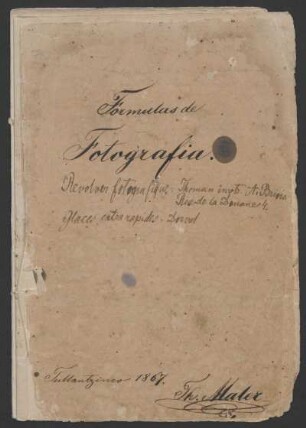 [32]: Formulas de Fotografía : Revolver fotografique ; [Notizbuch]