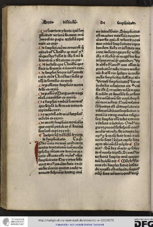 Incipit sexta distinctio de virtute simplicitatis.