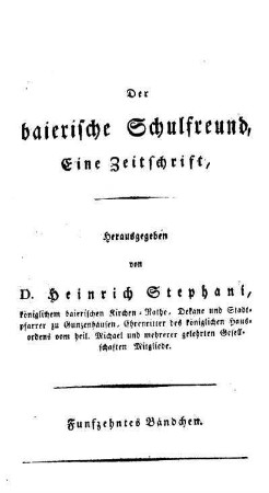 1822/23: Der baierische Schulfreund - 1822/23, 15/16