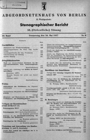 Nr. 8 (58), 16. Mai 1957