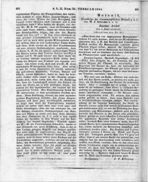 Schleiden, M. J.: Grundzüge der wissenschaftlichen Botanik. T. 2. Leipzig: Engelmann 1843 (Beschluss von Nr. 33)