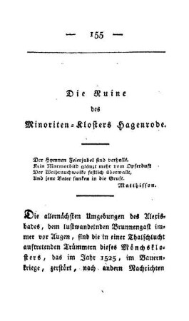 Die Ruine des Minoriten-Klosters Hagenrode.