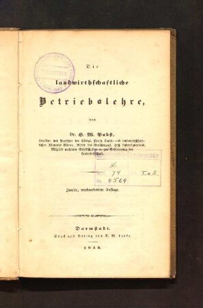 Die landwirthschaftliche Betriebslehre
