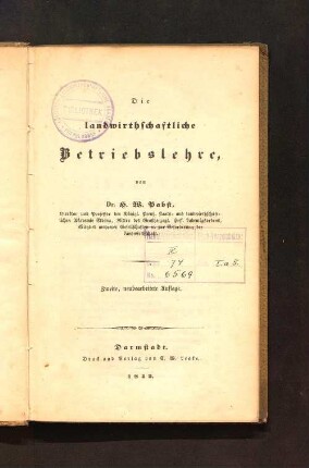 Die landwirthschaftliche Betriebslehre