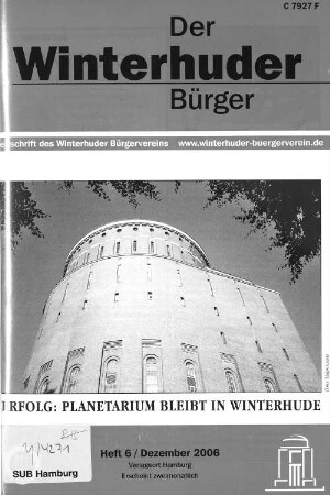 Heft 6 / Dezember 2006 : Zeitschrift des Winterhuder Bürgervereins