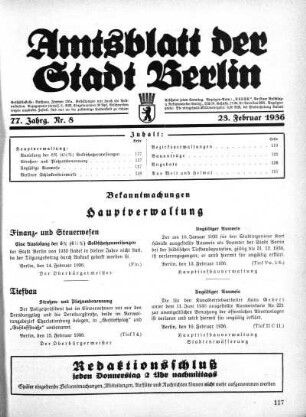 1936,8: Nr. 8, 23. Februar 1936