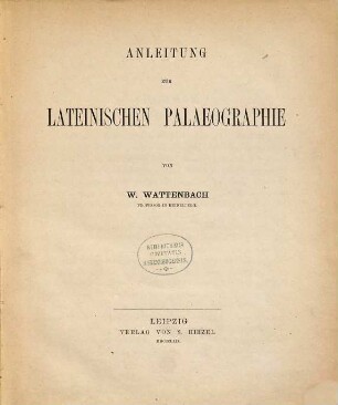 Anleitung zur lateinischen Palaeographie