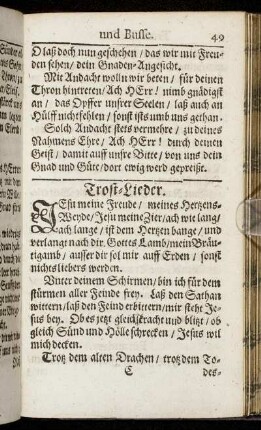 Trost-Lieder. - Vom Tod und Sterben.