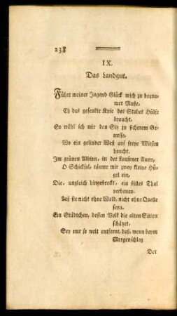 IX. Das Landgut