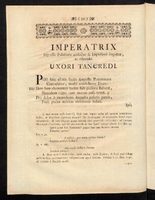 90-98, Imperatrix ...; Epistola Uxoris ad Tancredum suum; Rescriptum Tancredi ad Uxorem; Uxor Tancredi ...