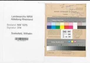 Entnazifizierung Wilhelm Soekefeld , geb. 13.07.1908 (Landwirt)
