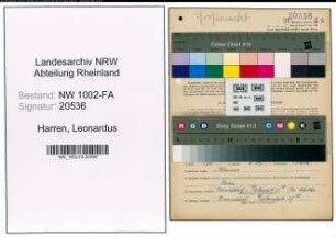 Entnazifizierung Leonardus Harren, geb. 10.10.1895 (Kaufmann)